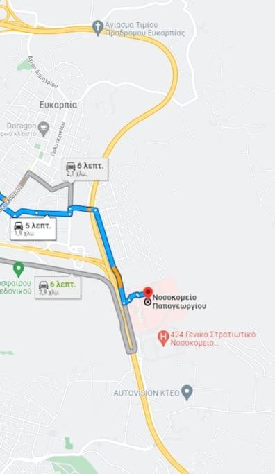 5 Min From Papageorgiou Free Indoor Parking Apartment Tesalonika Bagian luar foto